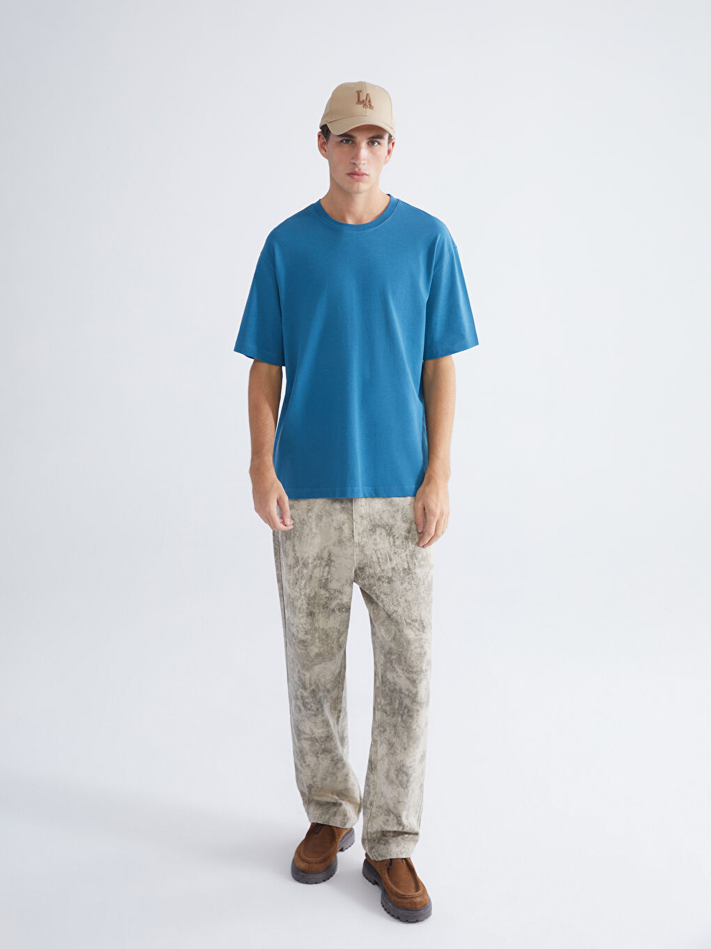 Mavi Bisiklet Yaka Erkek Tişört-1