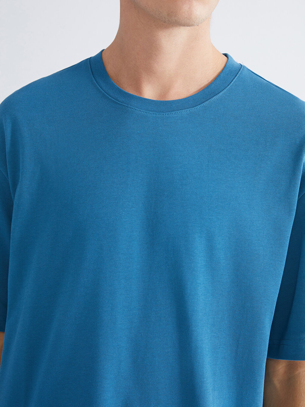 Mavi Bisiklet Yaka Erkek Tişört-2