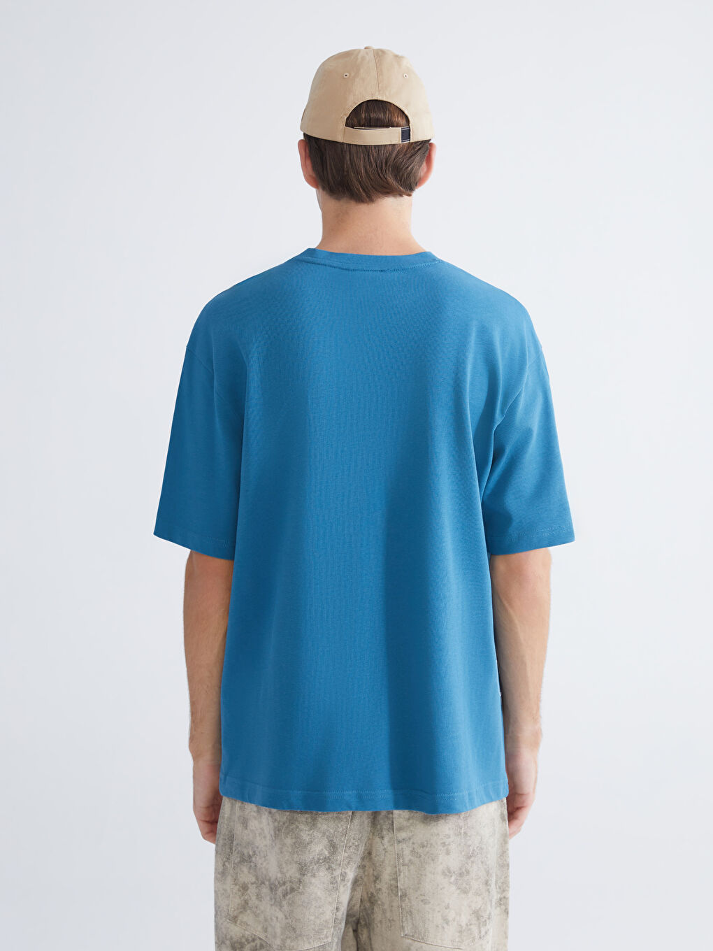 Mavi Bisiklet Yaka Erkek Tişört-3