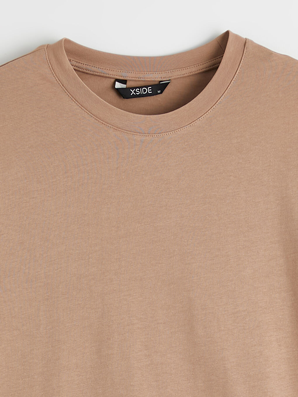 Kahverengi Bisiklet Yaka Erkek Tişört-1