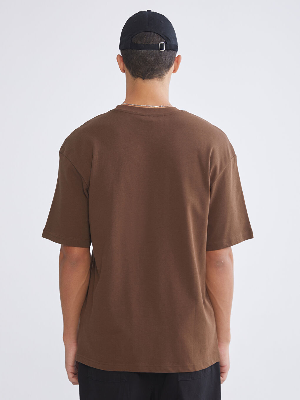 Kahverengi Bisiklet Yaka Erkek Tişört-3