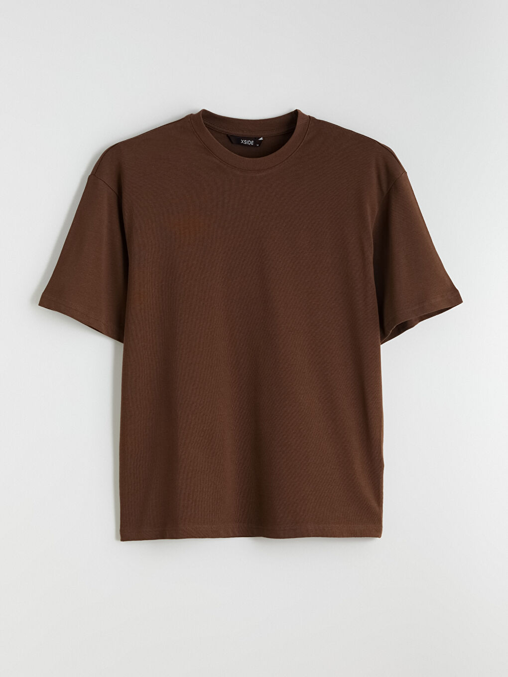 Kahverengi Bisiklet Yaka Erkek Tişört-4