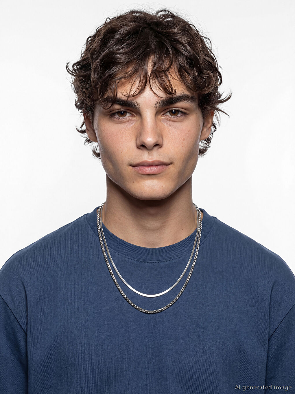 მამაკაცები მუქი ლურჯი მაისურები და ზედები-2