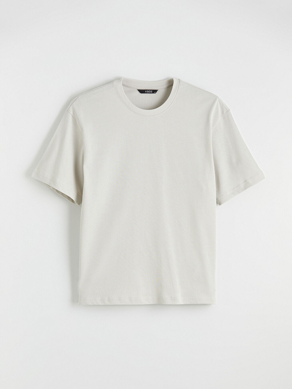 Bej Bisiklet Yaka Erkek Tişört-4