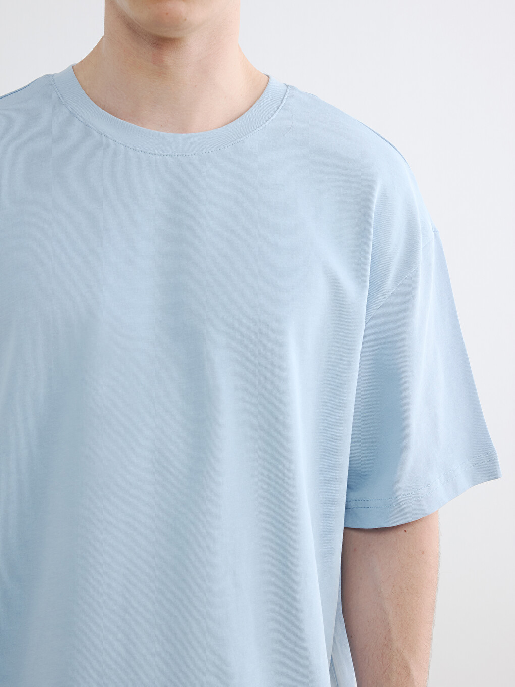 Mavi Loose Fit Basic Kalın  Tişört-4