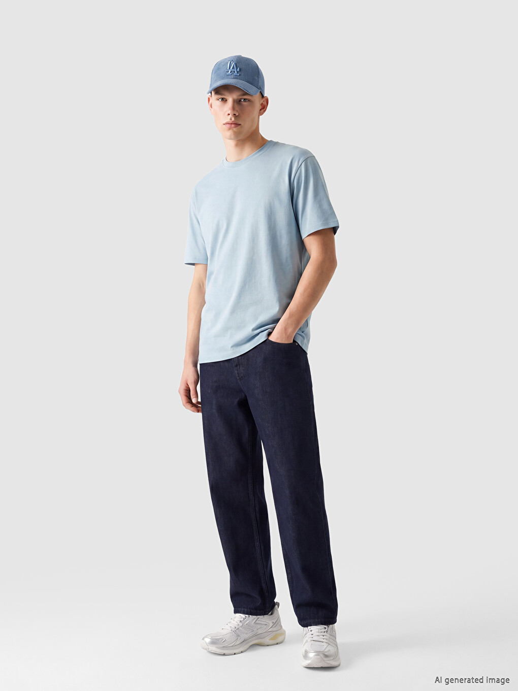Mavi Loose Fit Basic Kalın  Tişört-2