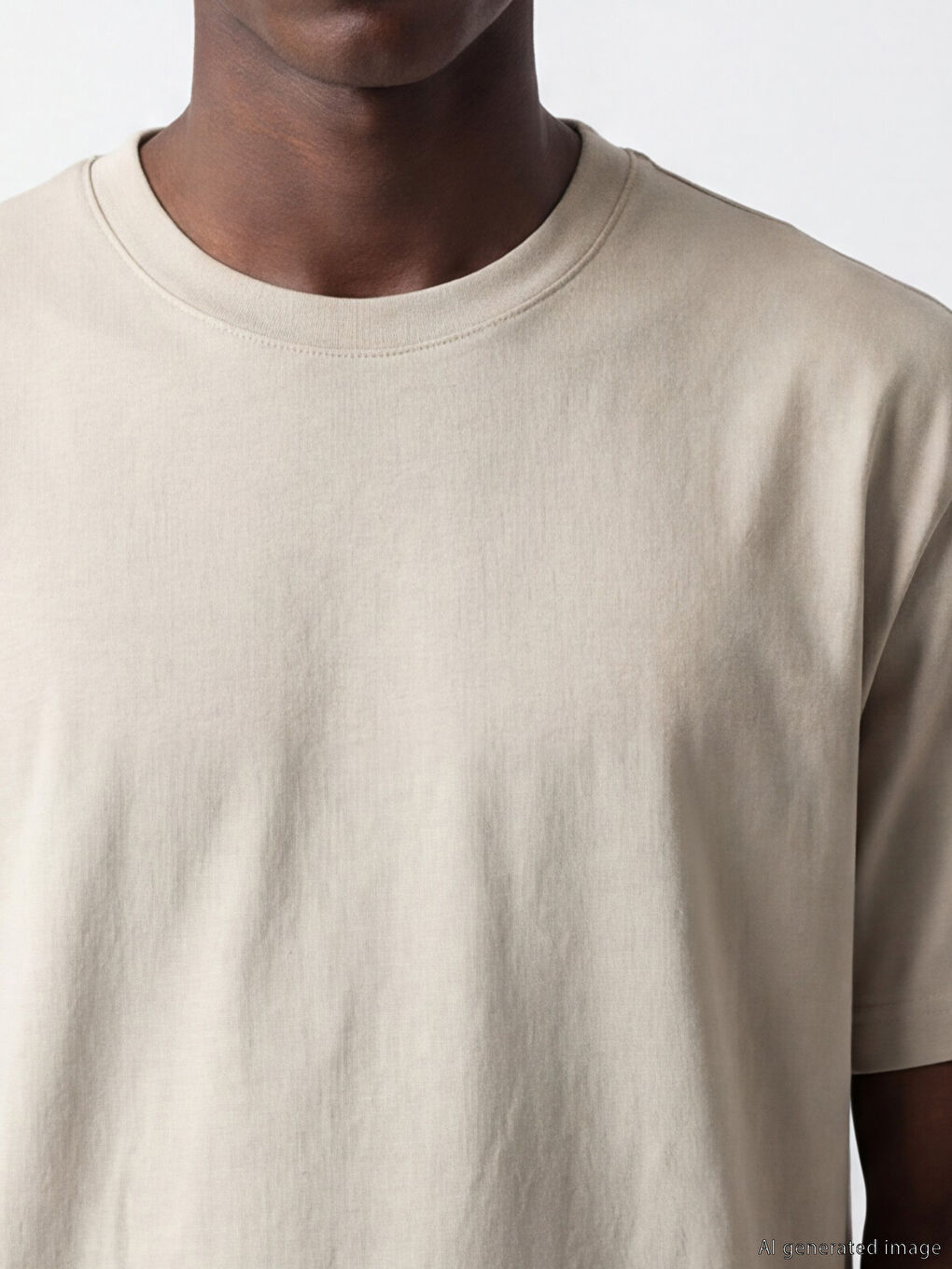 Gri Loose Fit Basic Kalın  Tişört-2