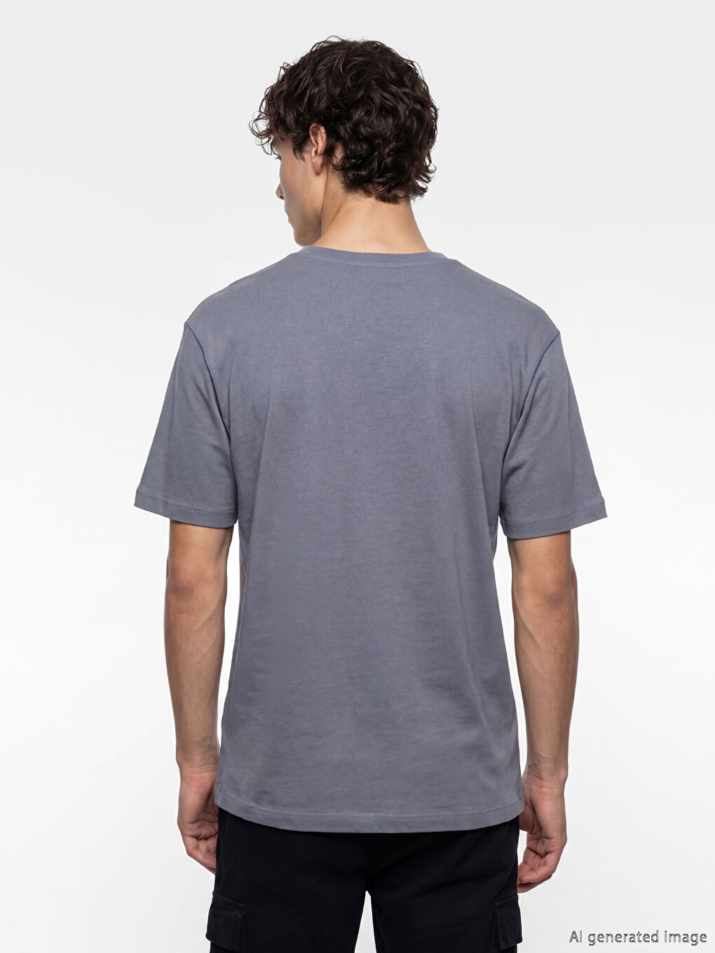 İndigo Loose Fit Basic Kalın  Tişört-3