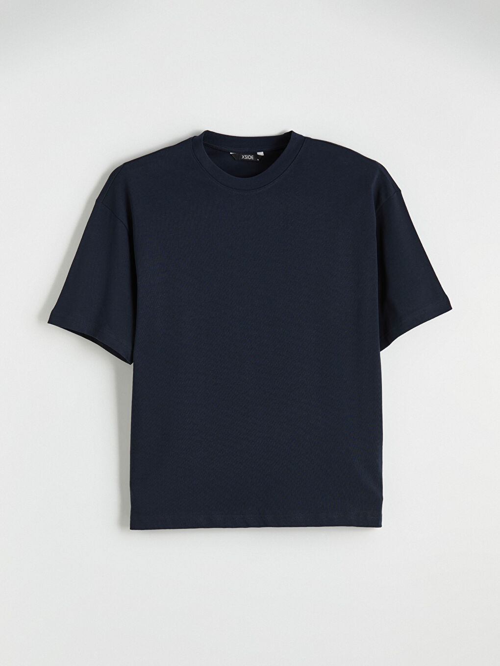 Lacivert Bisiklet Yaka Erkek Tişört-4