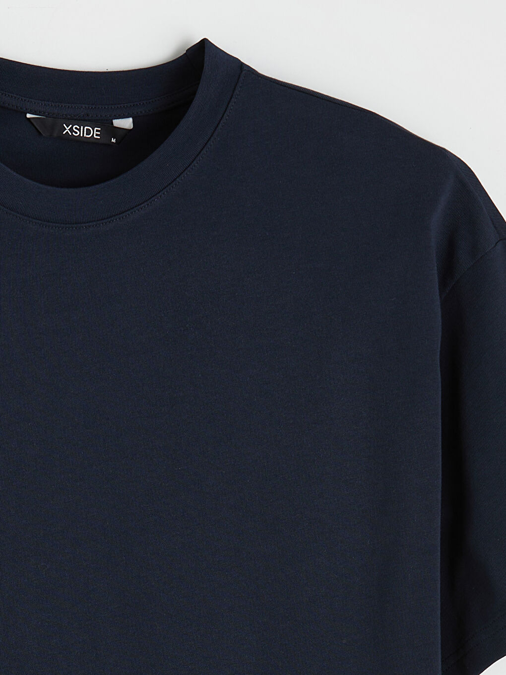 Lacivert Bisiklet Yaka Erkek Tişört-5