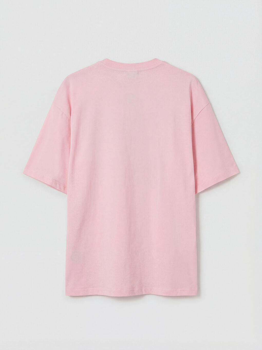 Pembe Bisiklet Yaka Erkek Tişört-1