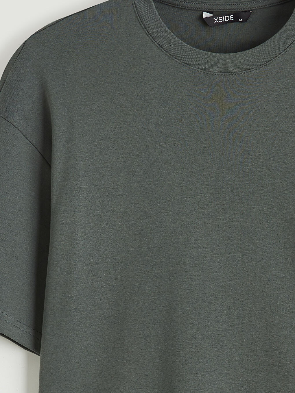 Yeşil Bisiklet Yaka Erkek Tişört-5