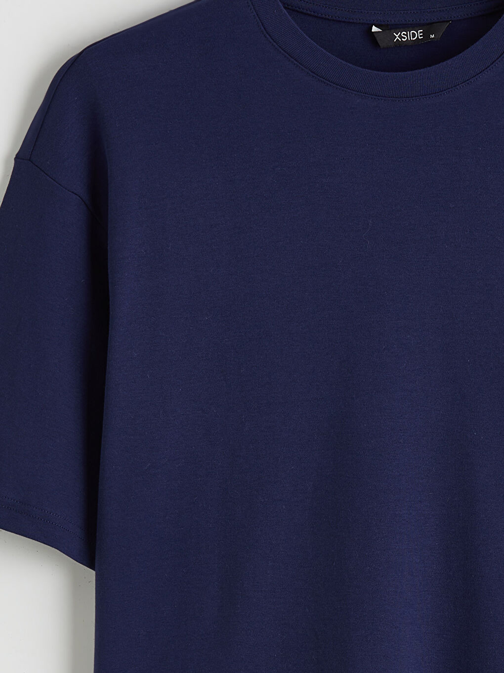 Lacivert Bisiklet Yaka Erkek Tişört-2