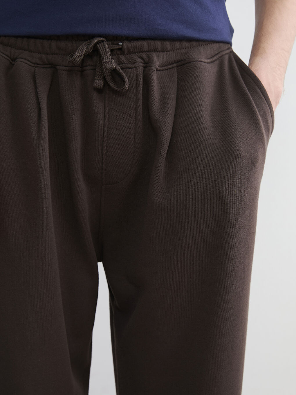 Kahverengi Bol Kalıp Bol Paça Erkek Eşofman Altı-2