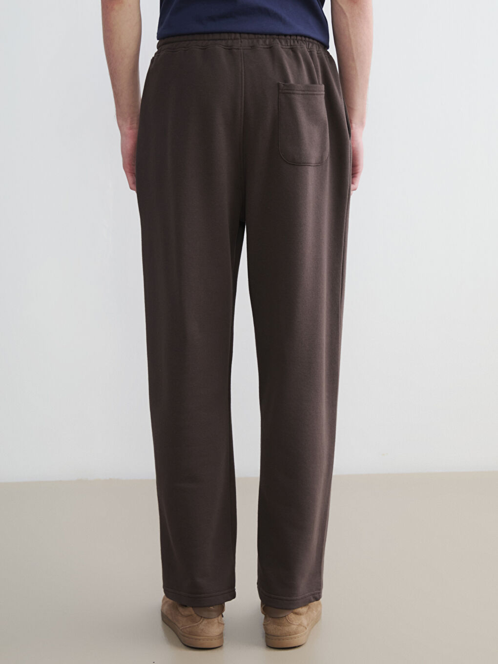 Kahverengi Bol Kalıp Bol Paça Erkek Eşofman Altı-3