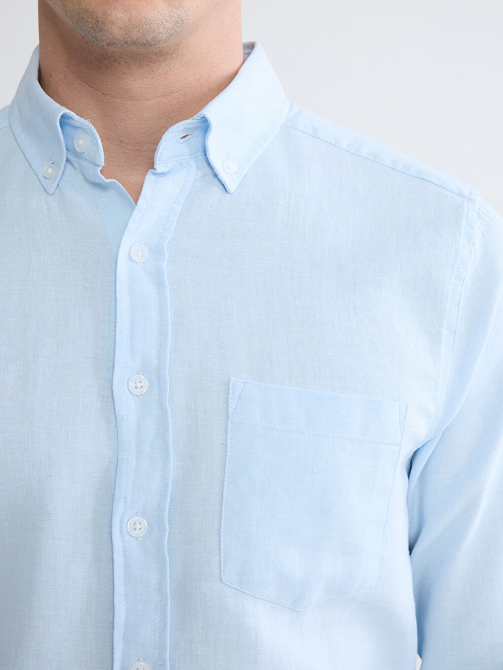 Mavi Regular Fit Keten Karışımlı Erkek Gömlek-2