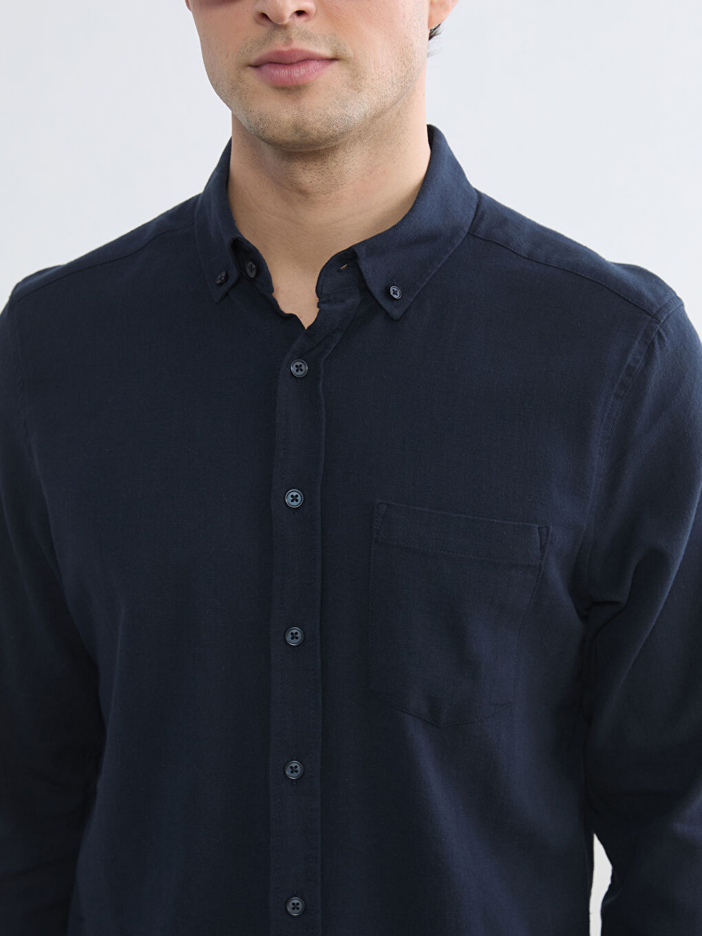 Men's Regular Fit Linen Blend Shirt-2