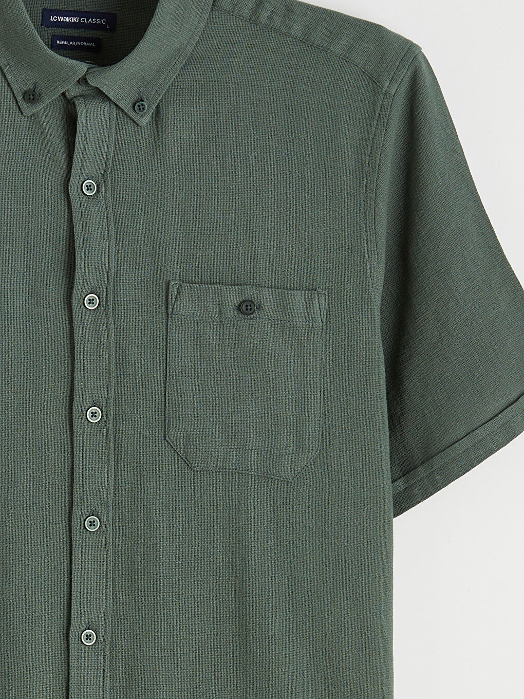 Yeşil Regular Fit Poplin Erkek Gömlek-2