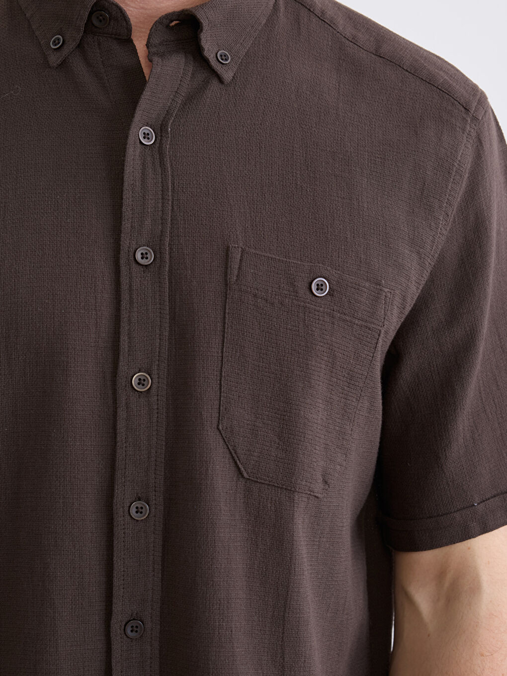 Kahverengi Regular Fit Poplin Erkek Gömlek-2
