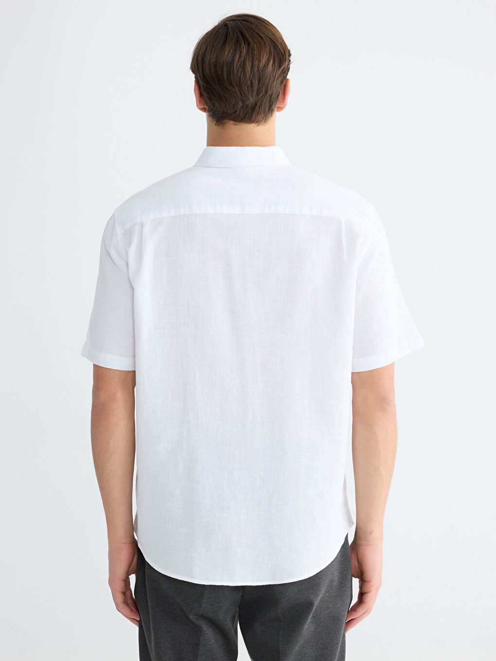 Beyaz Regular Fit Poplin Erkek Gömlek-3