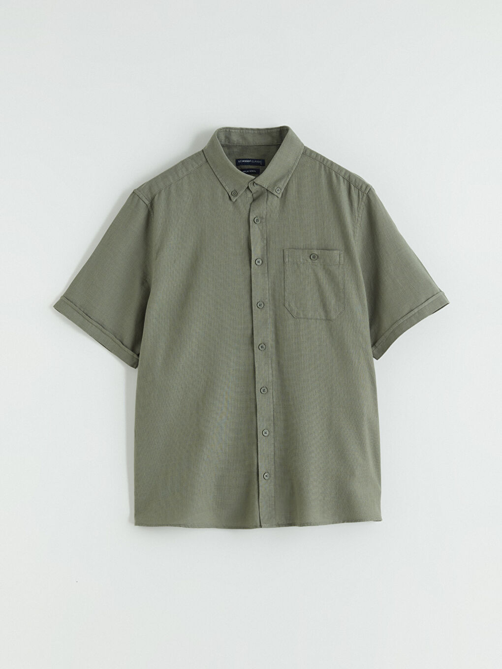 Haki Regular Fit Poplin Erkek Gömlek-4