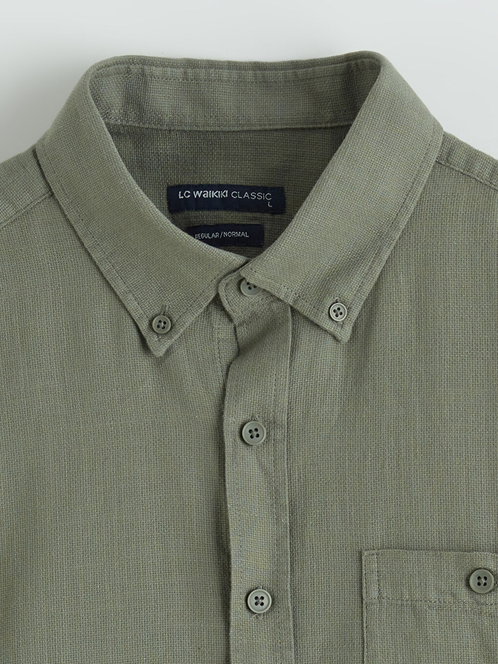 Haki Regular Fit Poplin Erkek Gömlek-5