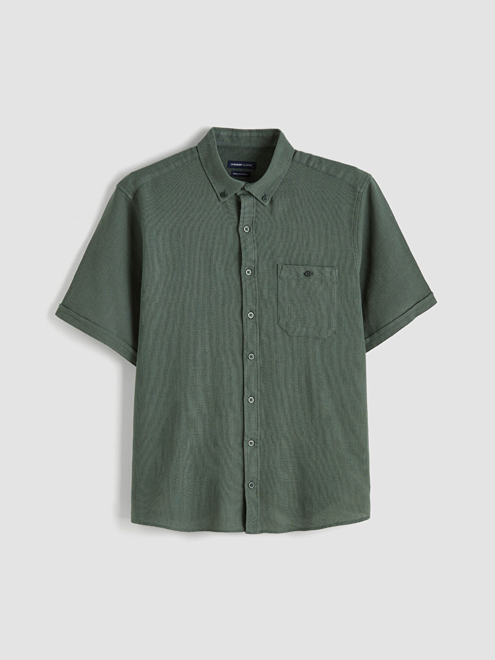 Yeşil Regular Fit Poplin Erkek Gömlek-4