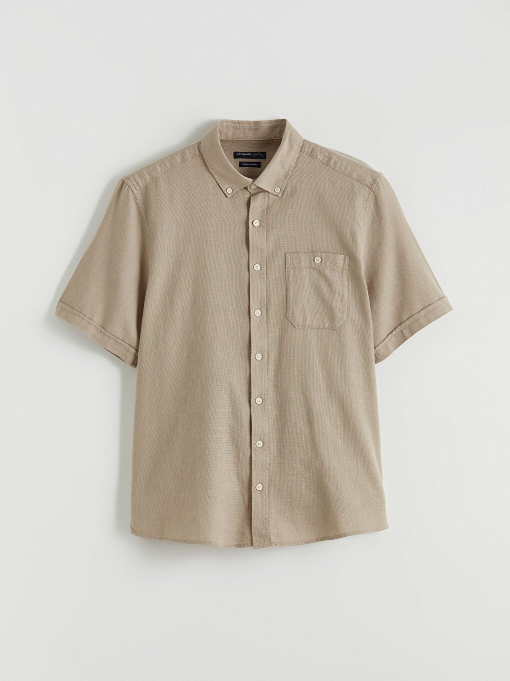 Bej Regular Fit Poplin Erkek Gömlek-8