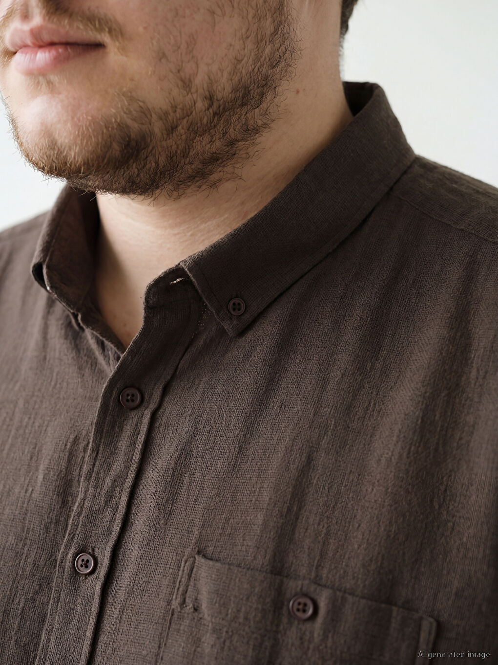 Kahverengi Regular Fit Poplin Erkek Gömlek-2