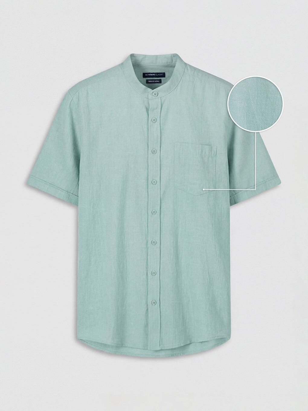 Regular Fit Linen-Look Men's Shirt	-4