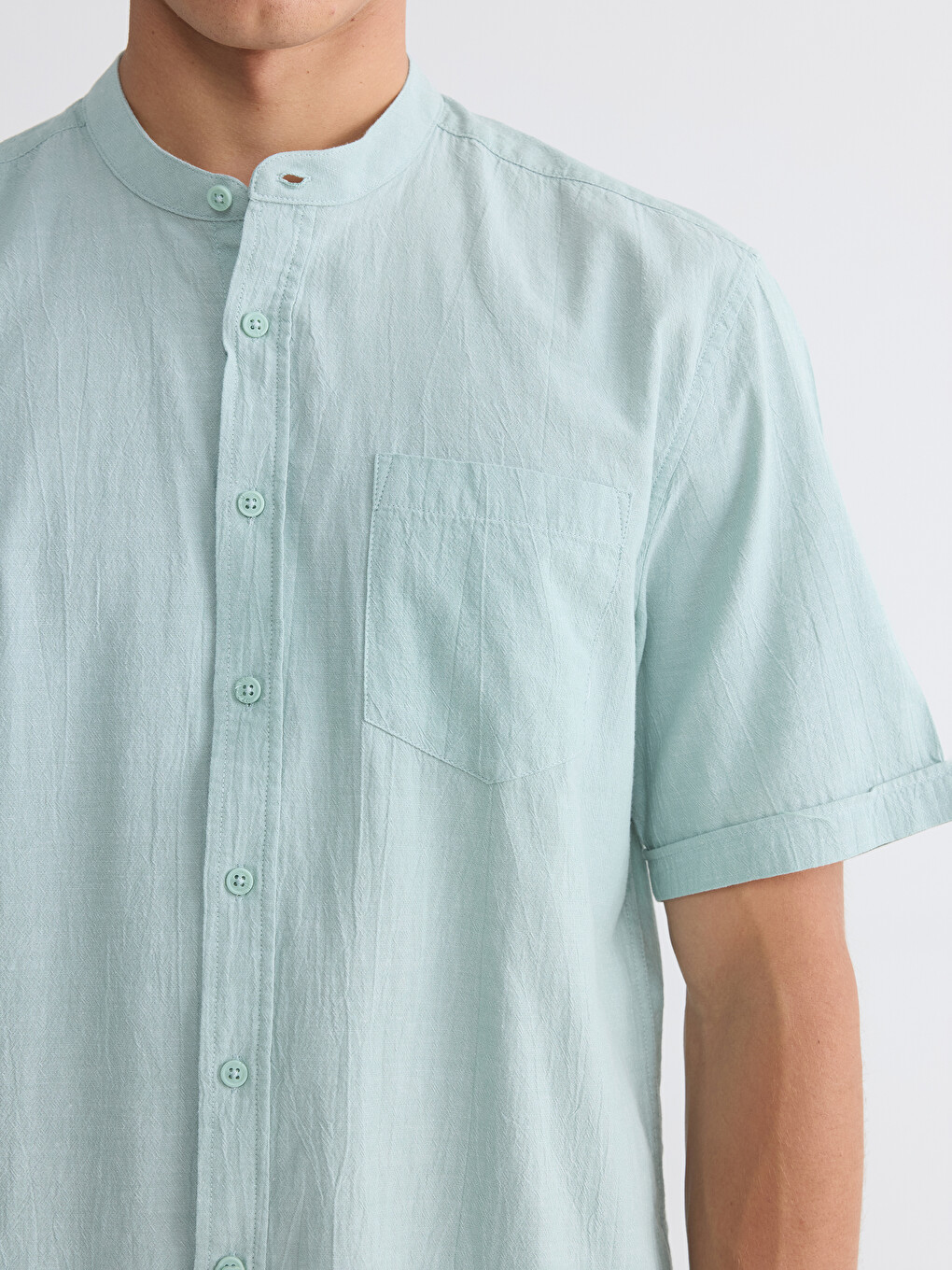 Regular Fit Linen-Look Men's Shirt	-2