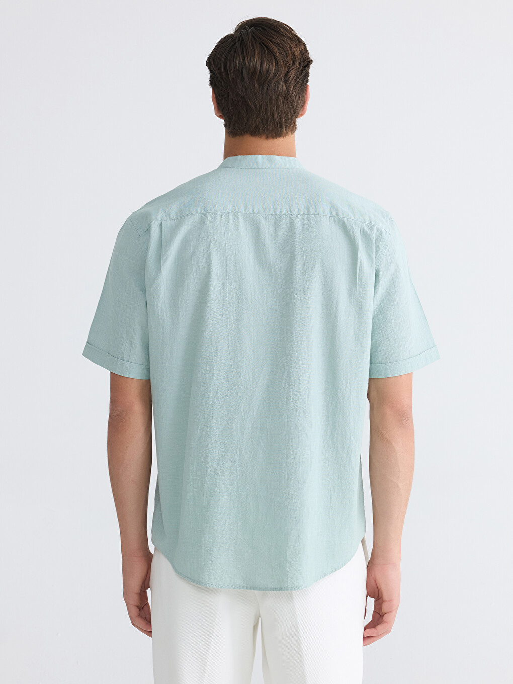 Regular Fit Linen-Look Men's Shirt	-3