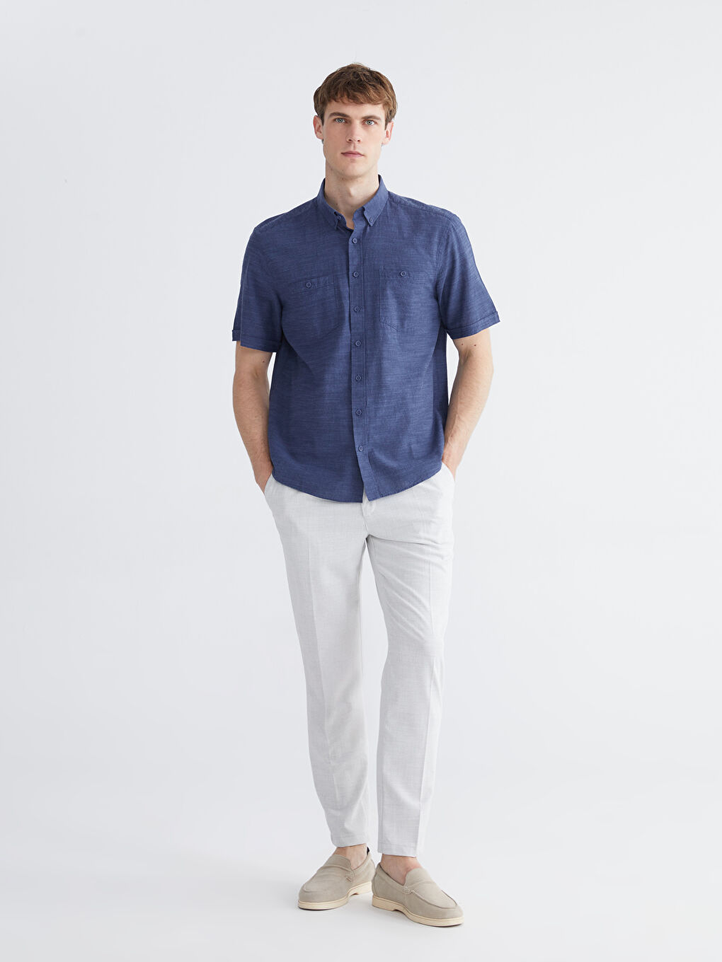 Regular Fit Poplin Erkek Gömlek-1