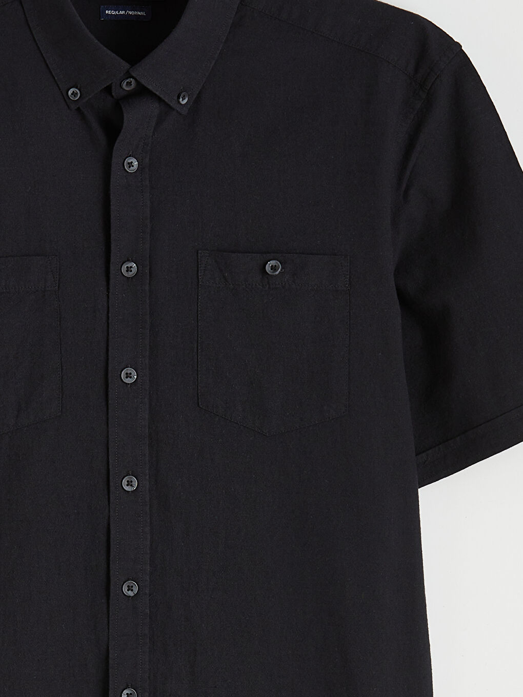 Siyah Regular Fit Poplin Erkek Gömlek-5