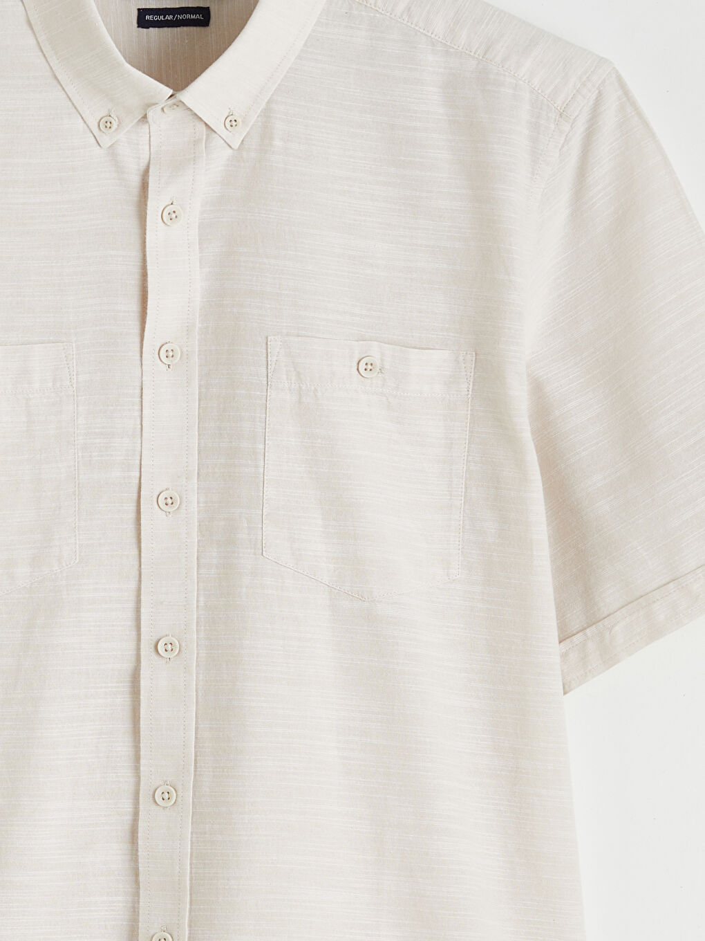 Bej Regular Fit Poplin Erkek Gömlek-5