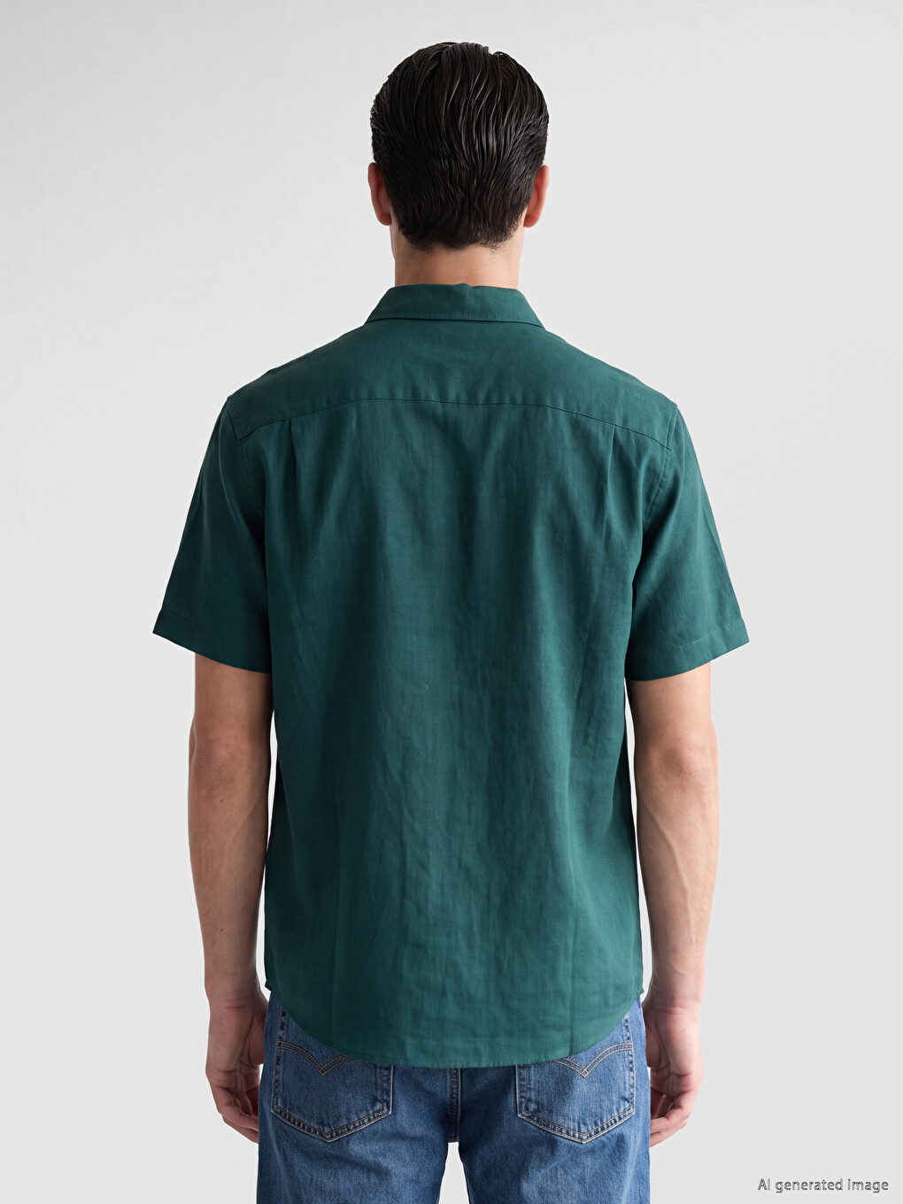 Regular Fit Poplin Men's Shirt-2