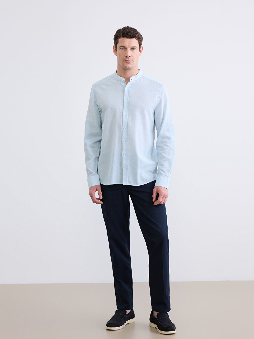 Mavi Regular Fit Hakim Yaka Erkek Gömlek-1