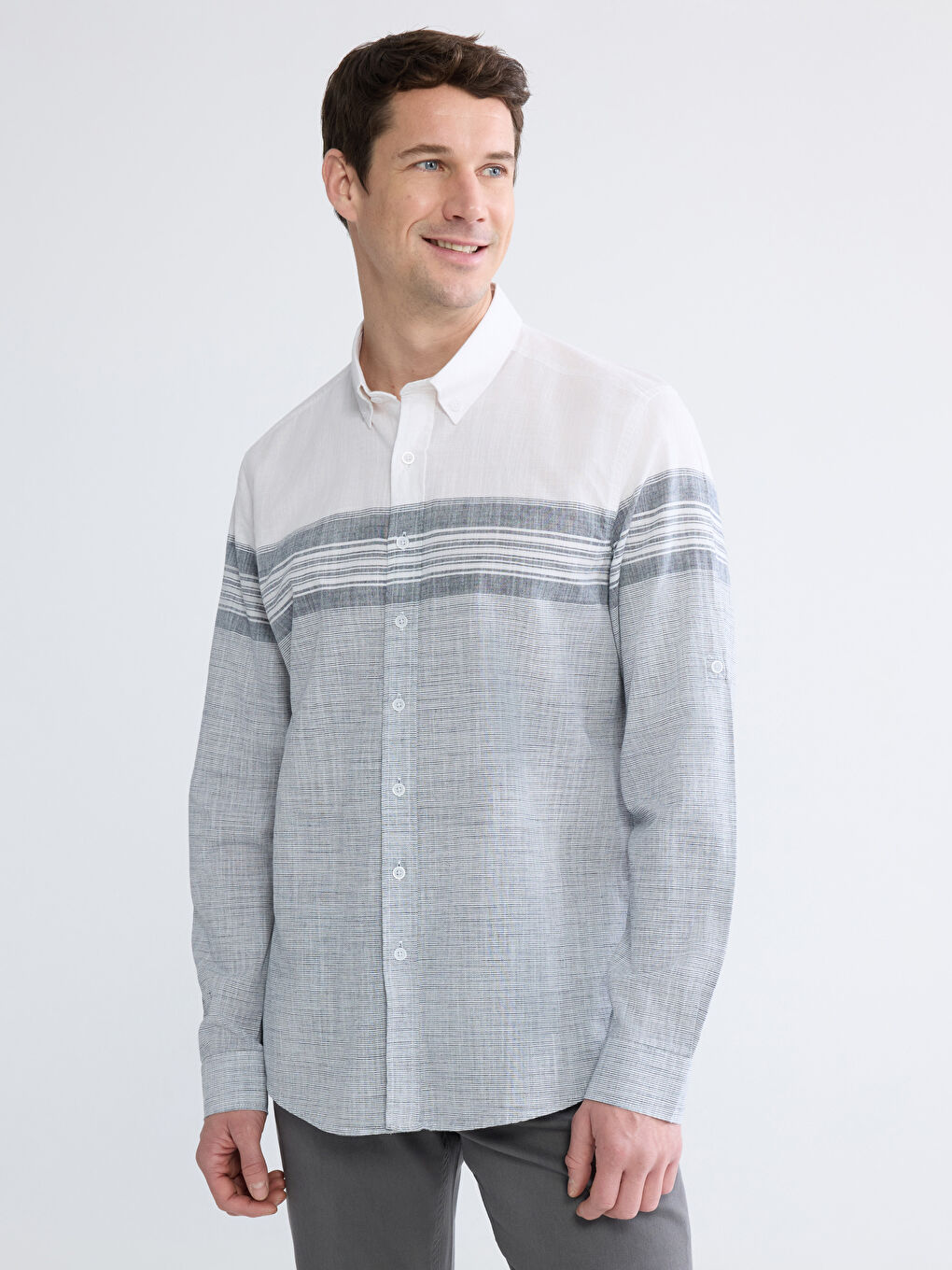 İndigo Regular Fit Çizgili Erkek Gömlek