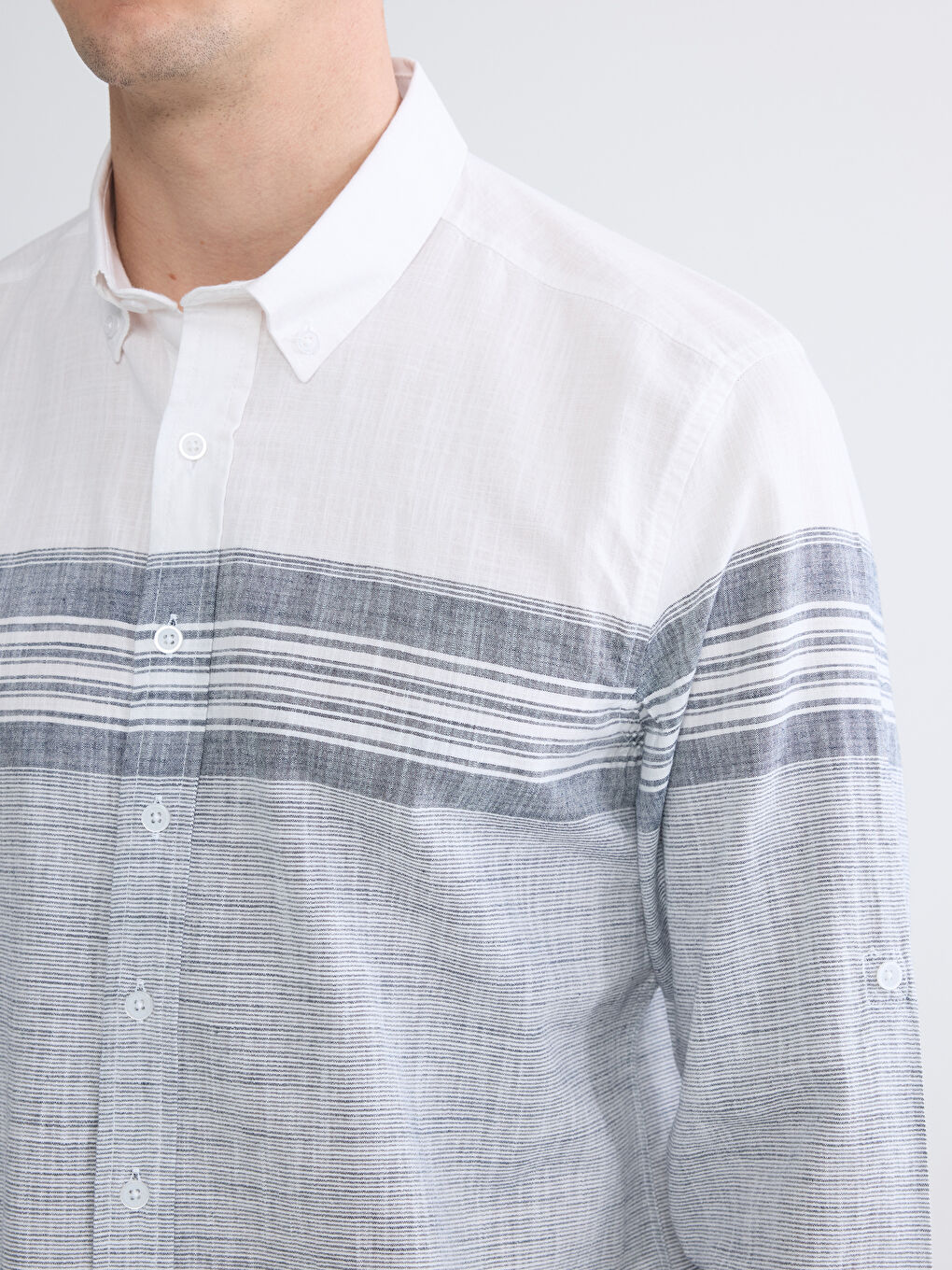 İndigo Regular Fit Çizgili Erkek Gömlek-2