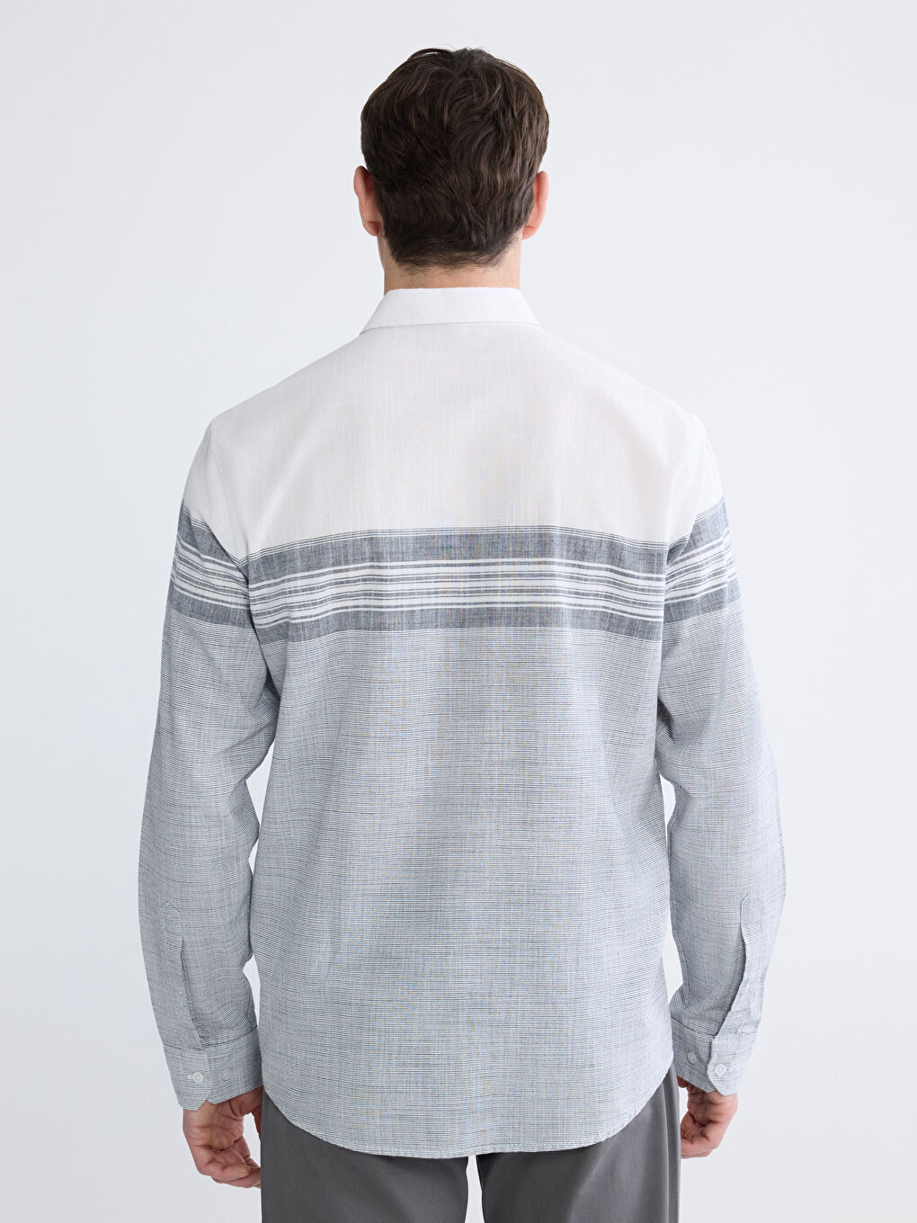 İndigo Regular Fit Çizgili Erkek Gömlek-3