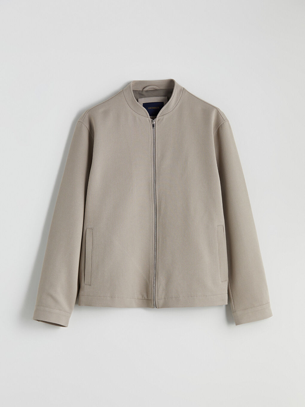 Bej Standart Kalıp Kolej Yaka Bomber Erkek Mont-5