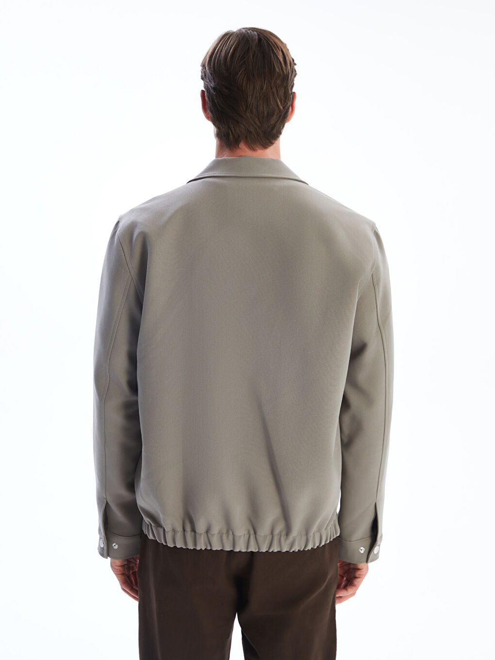 Haki Standart Kalıp Gömlek Yaka Erkek Mont-3