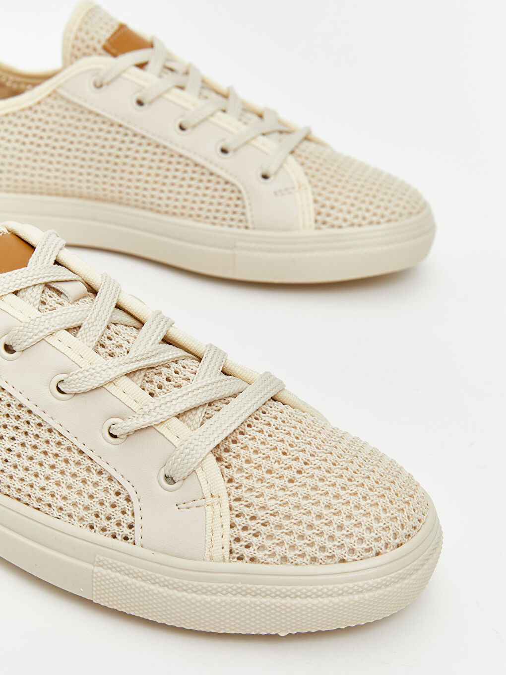 Bej Bağcıklı Kadın Spor Ayakkabı-2