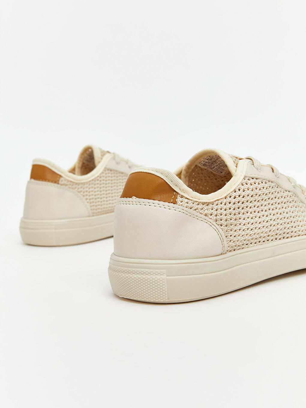 Bej Bağcıklı Kadın Spor Ayakkabı-4