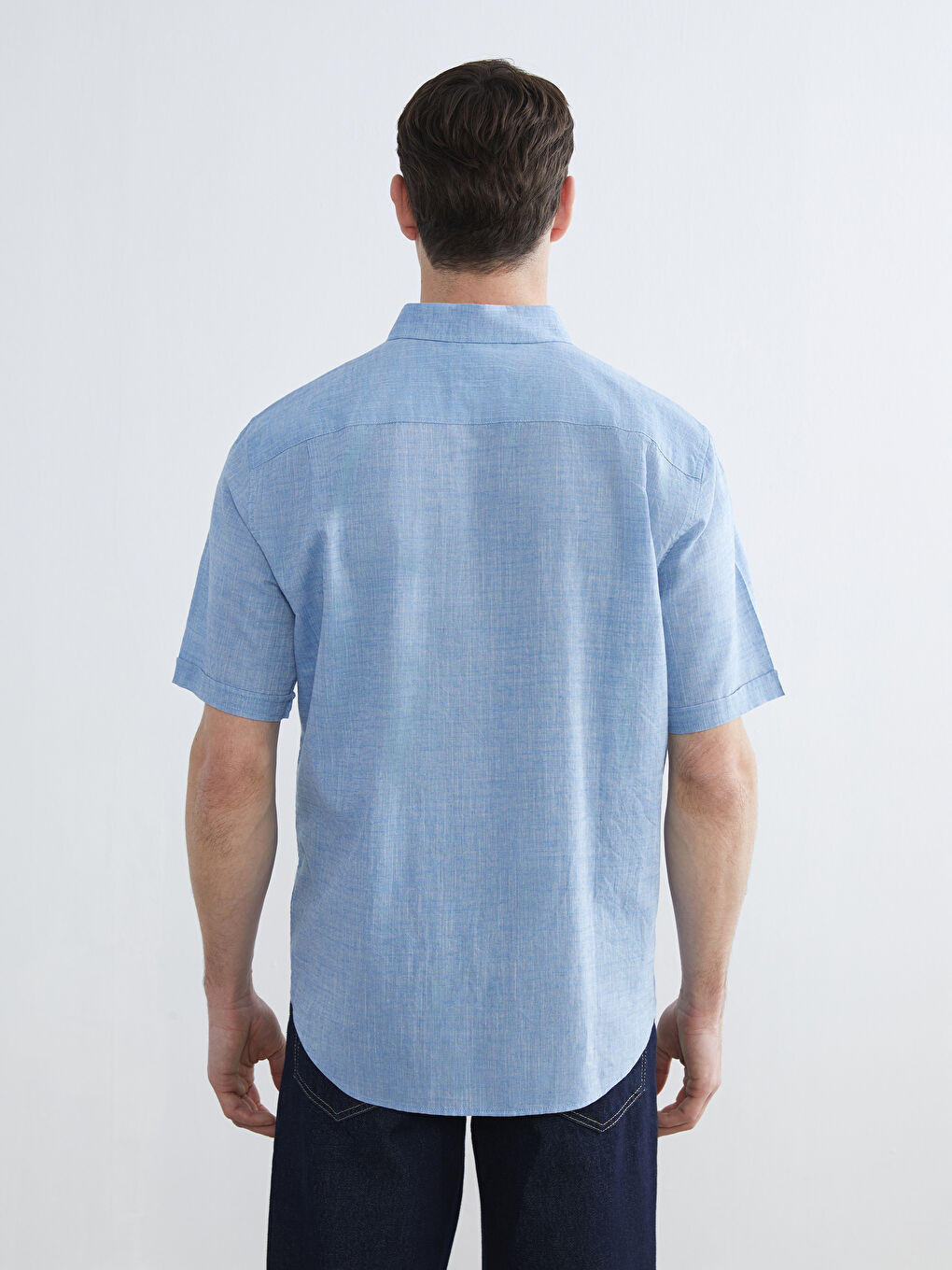 قالب ئاسایی لێنن تێکەڵە کراس پیاوان-3