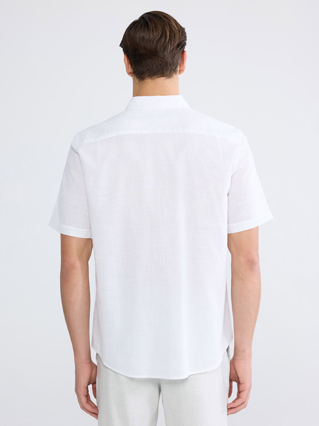 Cămașă Regular Fit Amestec de In pentru Bărbați-3