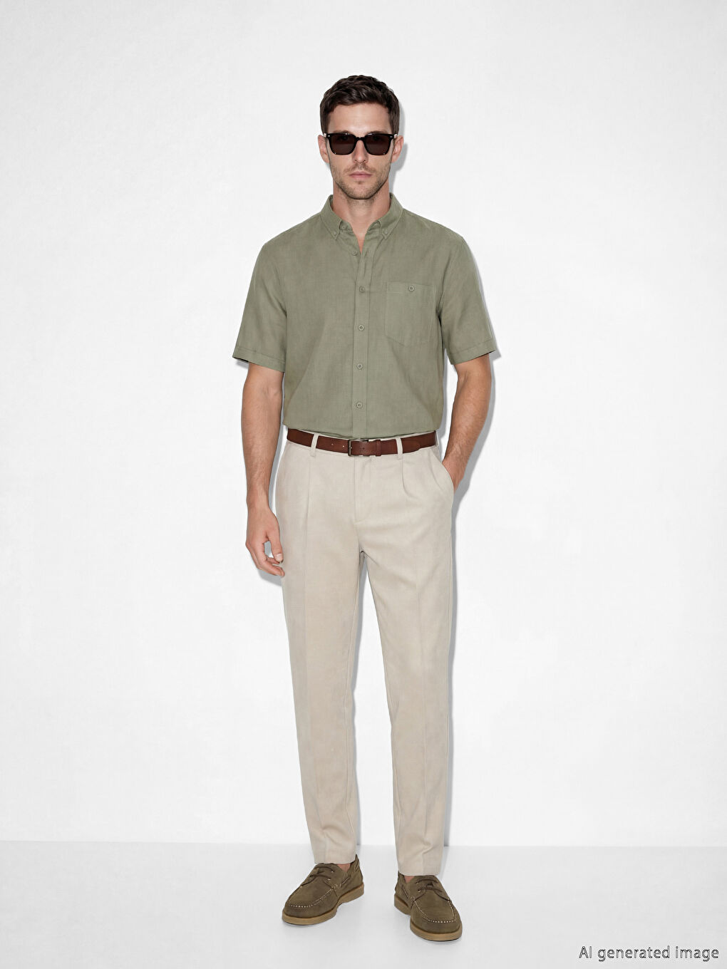 Πουκάμισο από μείγμα λινού κανονικής εφαρμογής για άνδρες-1