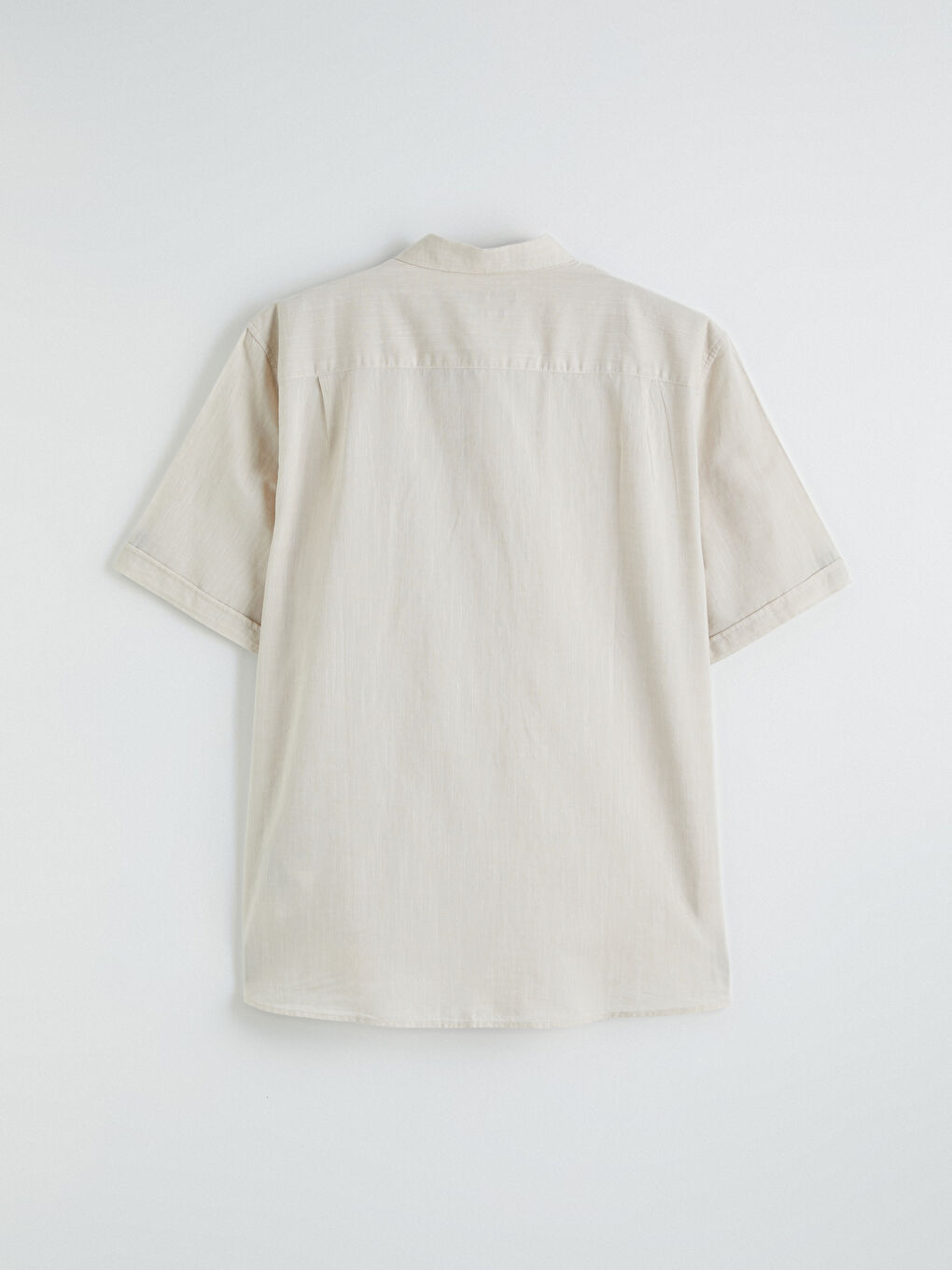 Bej Regular Fit Keten Karışımlı Erkek Gömlek-6