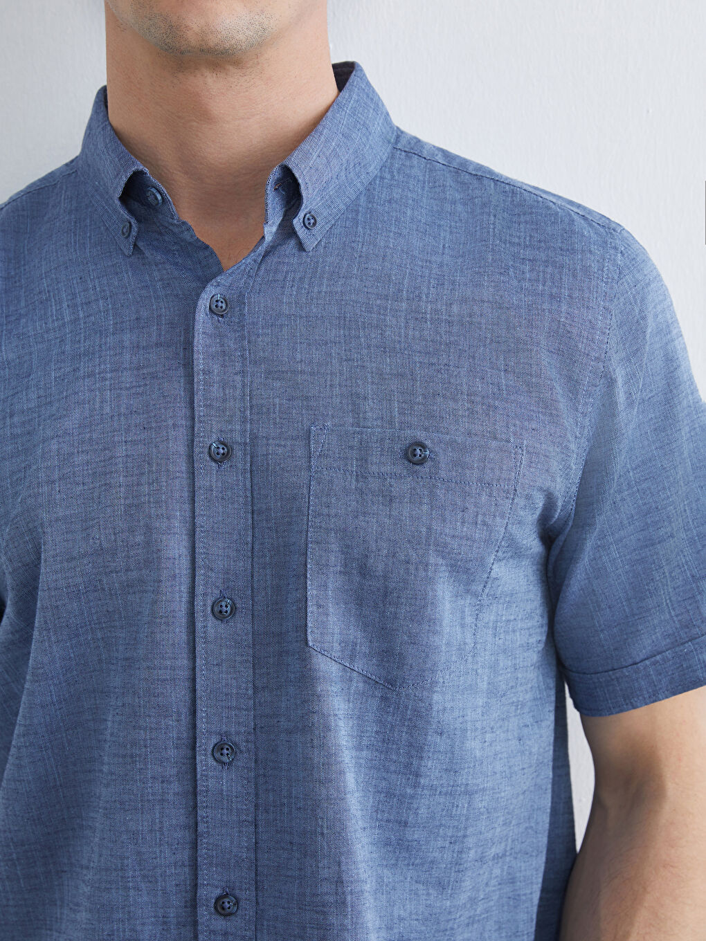 Regular Fit Linen Blend Men's Shirt	
-4