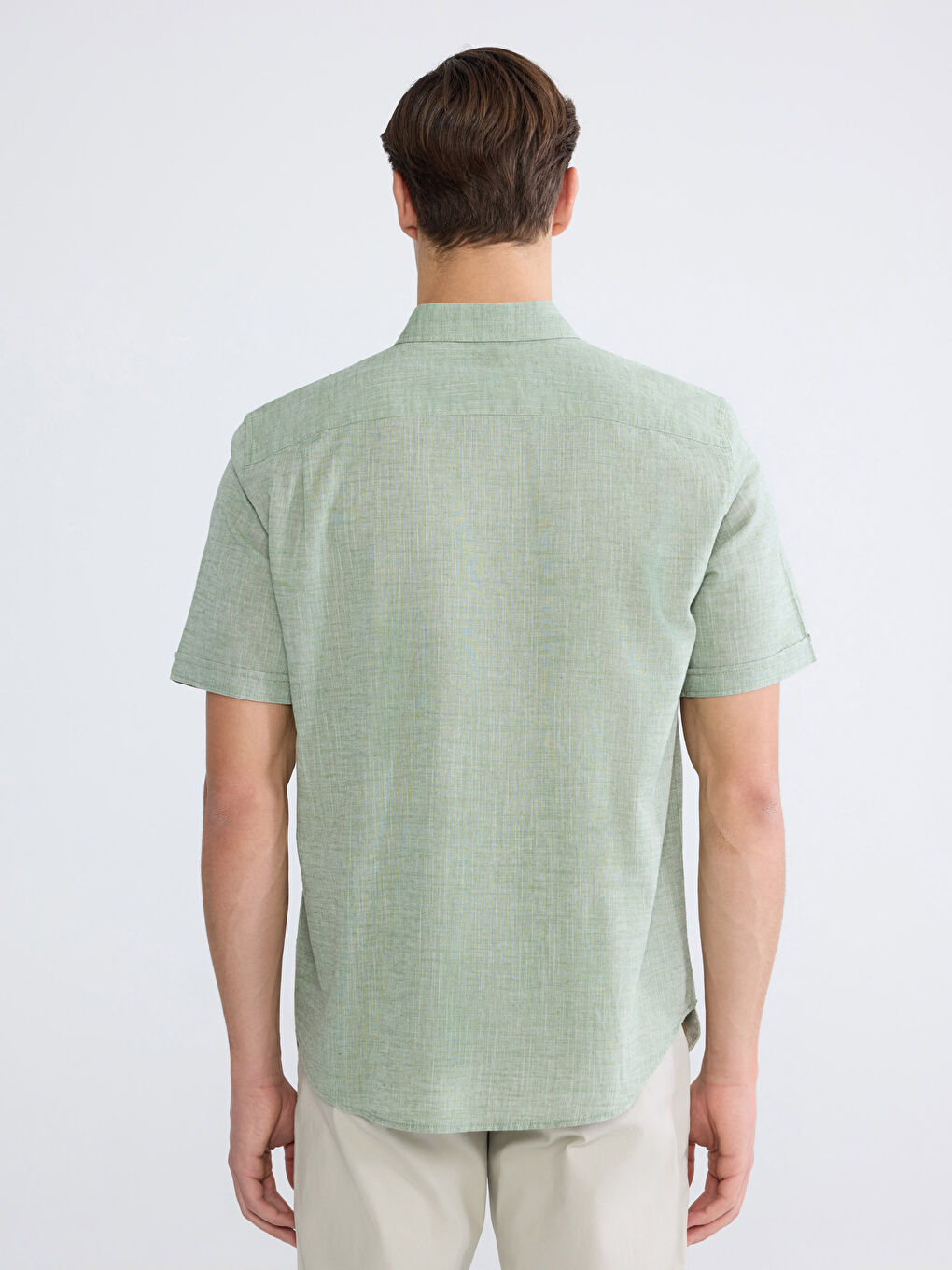 Cămașă Regular Basic Amestec de In Bărbați-6